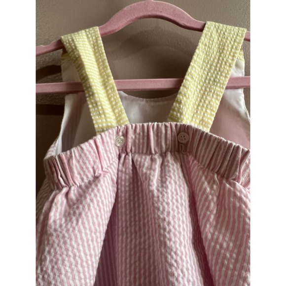 Jack & Teddy‎ Girls Toddler Seersucker Dress Pink Yellow Green Size 3T - Picture 6 of 7